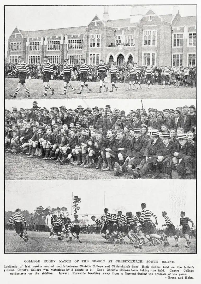 Image: College rugby match of the season at Christchurch, South Island