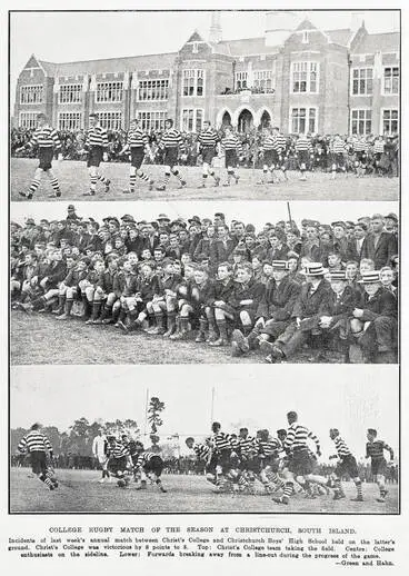 College rugby match of the season at Christchurch, South Island Image: College rugby match of the season at Christchurch, South Island