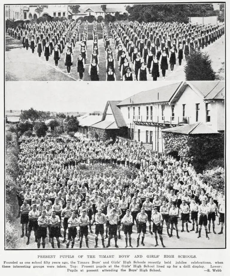 Image: Present pupils of the Timaru Boys' and Girls' High Schools