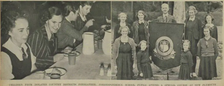 Image: Children from isolated country districts foregather: correspondence school pupils attend a special course at New Plymouth