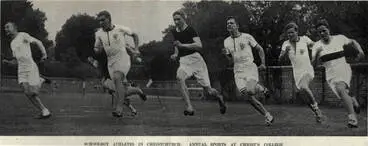 Schoolboy athletes in Christchurch: annual sports at Christ's College Image: Schoolboy athletes in Christchurch: annual sports at Christ's College