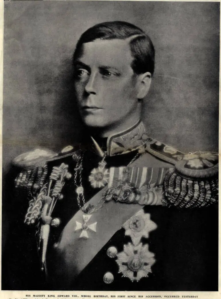 Image: His Majesty King Edward VIII, whose birthday, his first since his accession, occurred yesterday