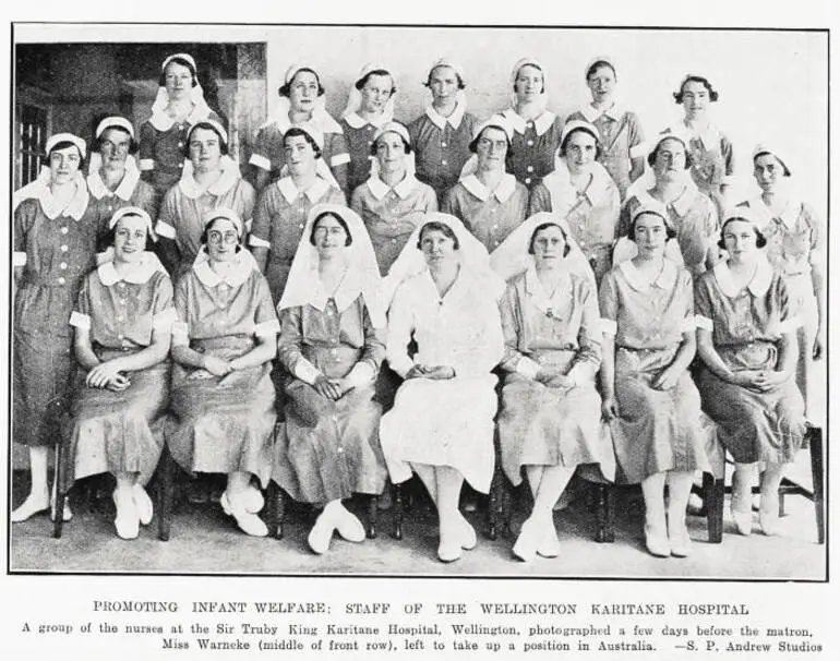 Image: Promoting infant welfare: staff of the Wellington Karitane Hospital