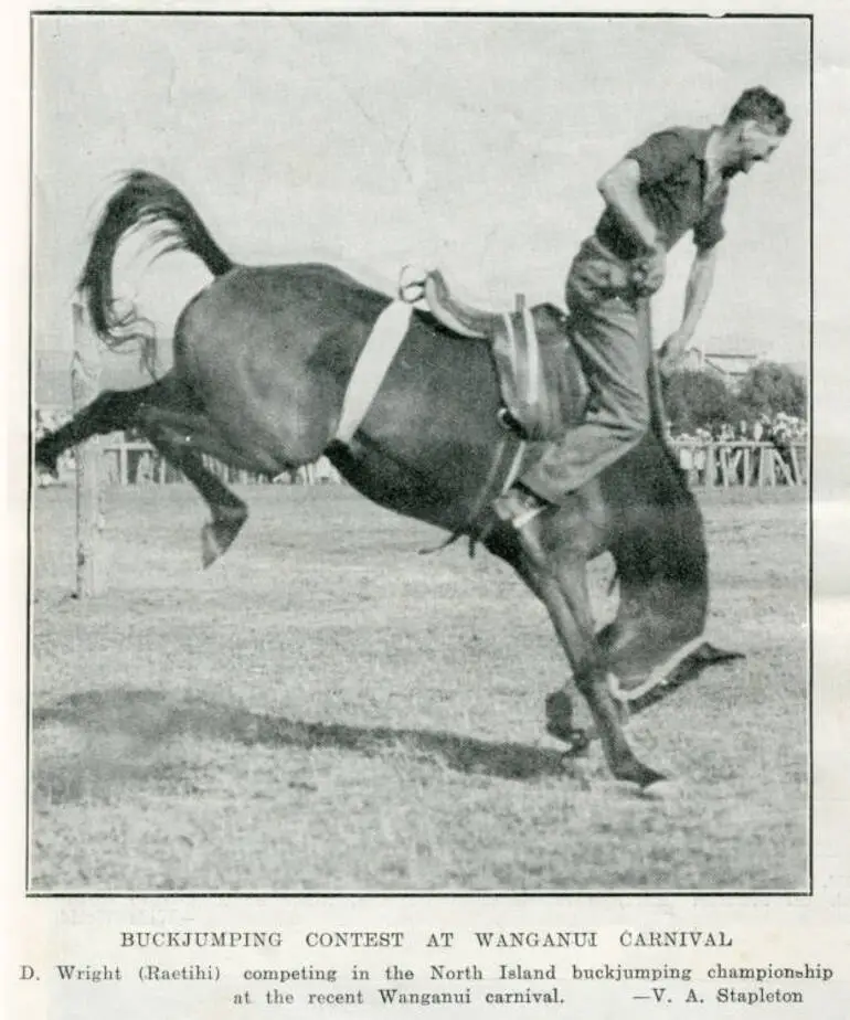 Image: Buckjumping contest at Wanganui carnival