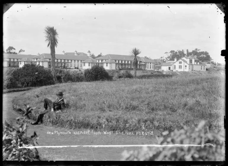 Image: New Plymouth Hospital from West End Park
