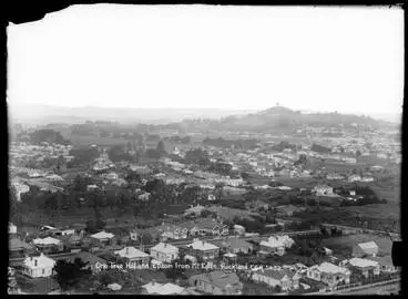 One Tree Hill and Epsom from Mount Eden, Auckland Image: One Tree Hill and Epsom from Mount Eden, Auckland
