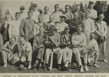 Cricket at Geraldine: public schools old boys versus Christ's College old boys Image: Cricket at Geraldine: public schools old boys versus Christ's College old boys