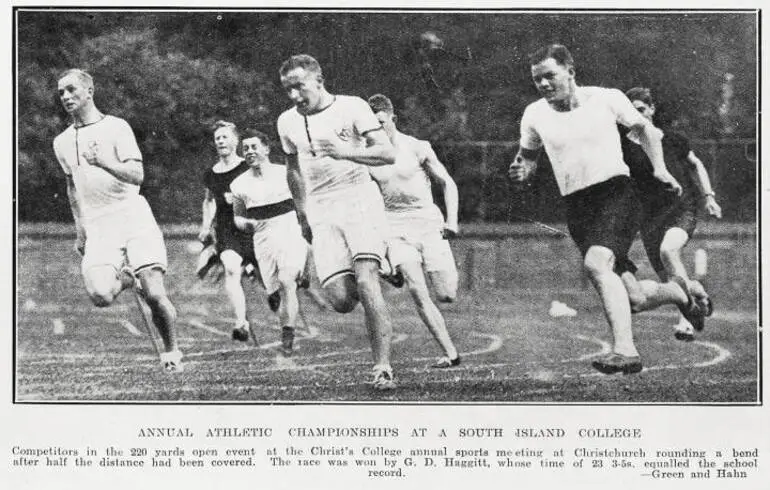 Image: Annual athletic championships at a South Island college