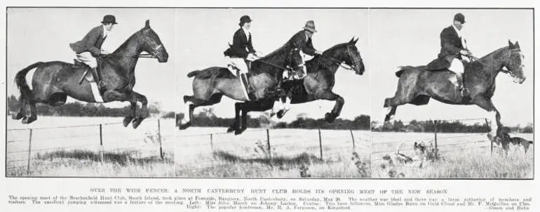 Image: Over the wire fences: a North Canterbury Hunt Club holds its opening meet of the new season