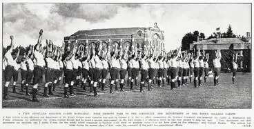 Image: A fine Auckland College cadet battalion: high tribute paid to the efficiency and deportment of king's college cadets