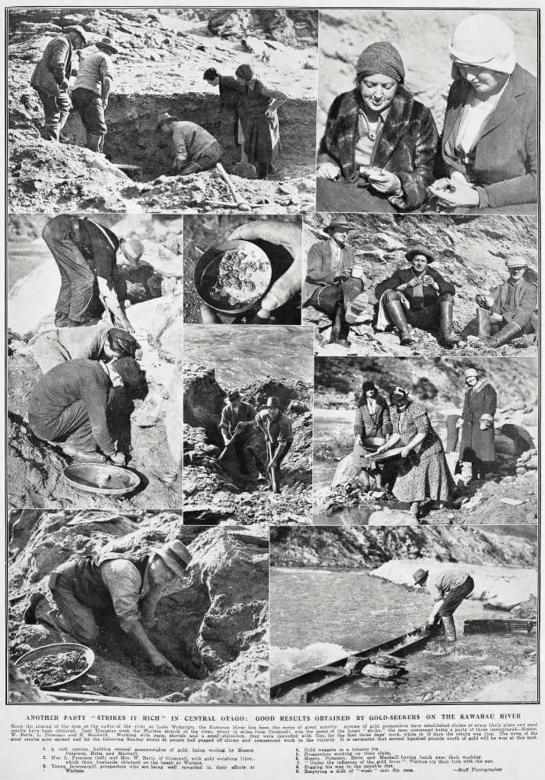Image: Another party 'strikes it rich' in central Otago: good results obtained by gold-seekers on the Kawarau River