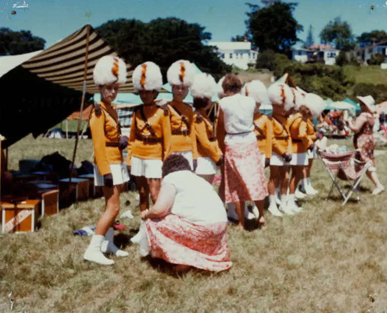 Image: Kilmarnock marching team girls preparing to march for the North Shore Girls Marching Association.