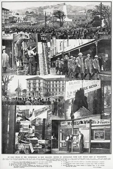 An ugly phase of the depression in New Zealand: scenes in connection with last week's riot at Wellington Image: An ugly phase of the depression in New Zealand: scenes in connection with last week's riot at Wellington