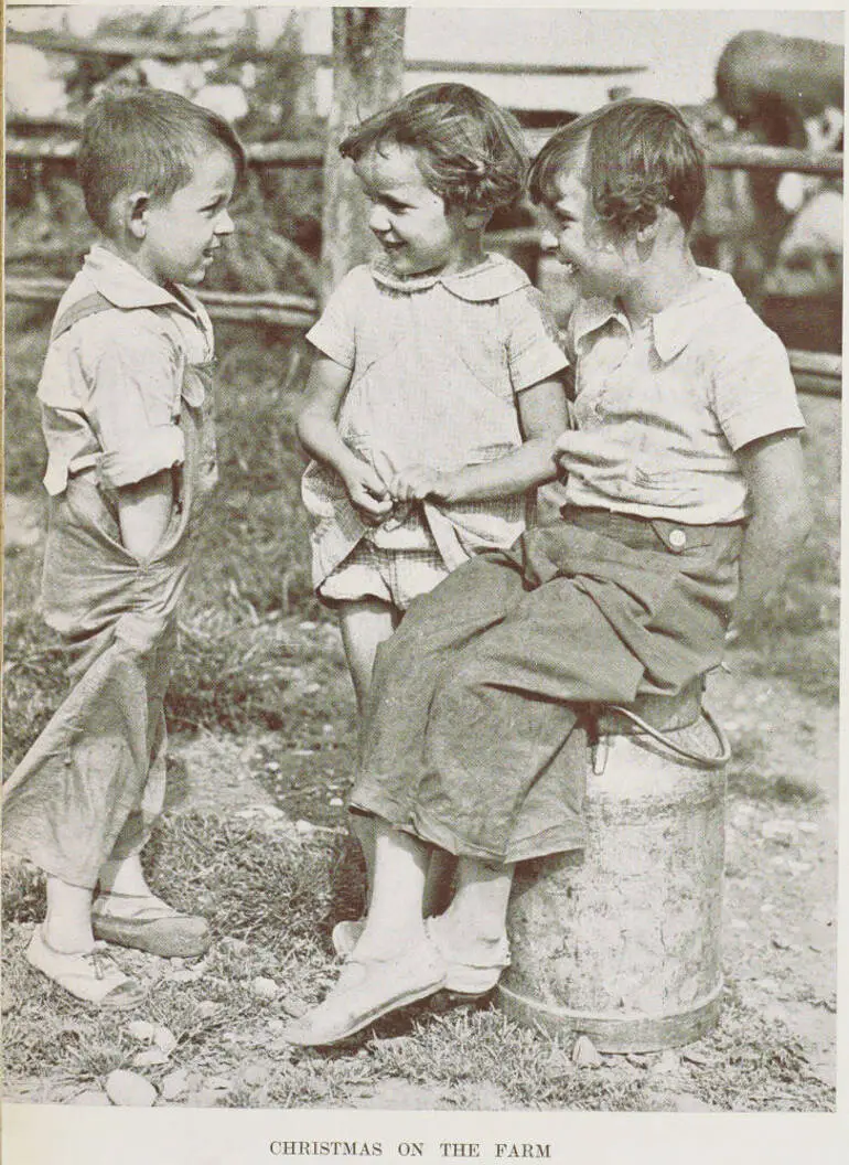 Image: Children on a farm at Inchbonnie, Westland, South Island