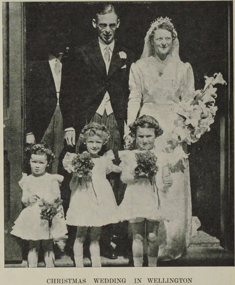 Image: The wedding of Mr. John B. Balharry and Miss Thyra Gill in Wellington