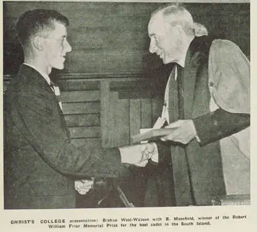 Ben Masefield of Christ's College receives the Robert William Friar Memorial Prize Image: Ben Masefield of Christ's College receives the Robert William Friar Memorial Prize