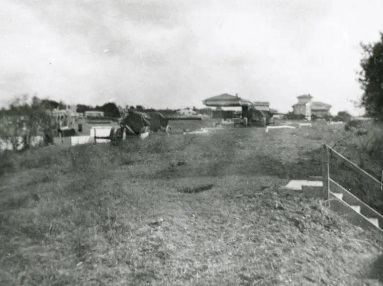 Image: Disguised gun emplacements, J.F. Kennedy Park, Castor Bay, 1954