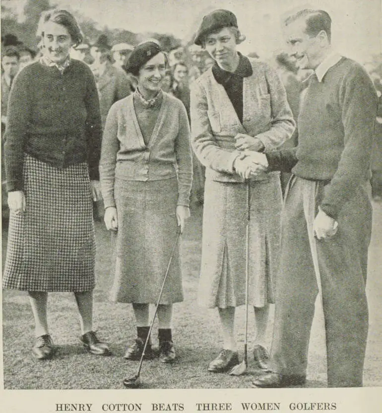 Image: Henry Cotton beats three women golfers