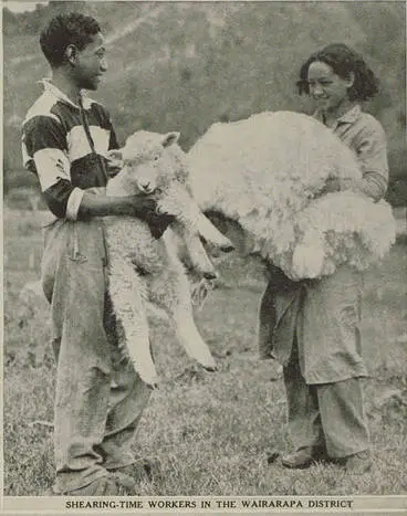Image: Shearing-time workers in the Wairarapa district