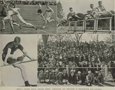 Christ's College annual athletic sports: competitors and spectators at Christchurch last Saturday Image: Christ's College annual athletic sports: competitors and spectators at Christchurch last Saturday