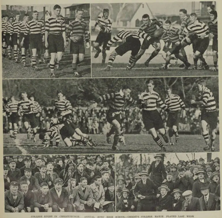 Image: College rugby in Christchurch: annual Boy's High School - Christ's College match played last week