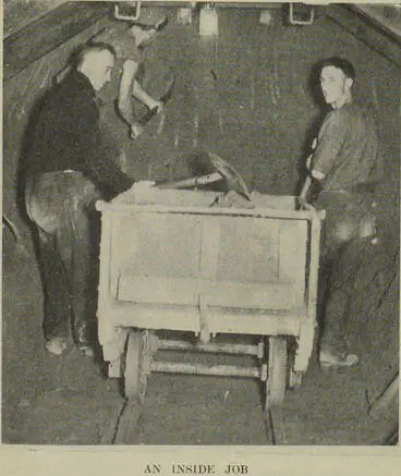 An inside job: Men working in the Fordell tunnel near Wanganui Image: An inside job: Men working in the Fordell tunnel near Wanganui