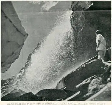 Image: The waterfall from the Whakapapanui Stream on the slopes of Ruapehu