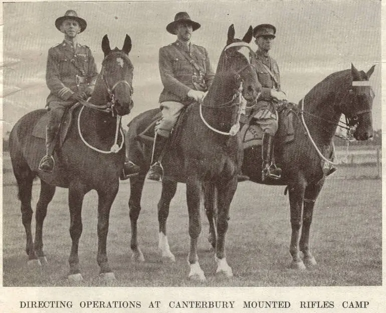 Image: Directing operations at Canterbury mounted rifles camp