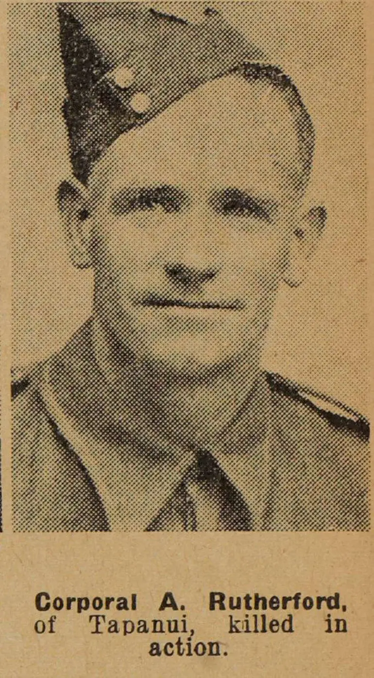 Image: Corporal A. Rutherford, of Tapanui, killed in action