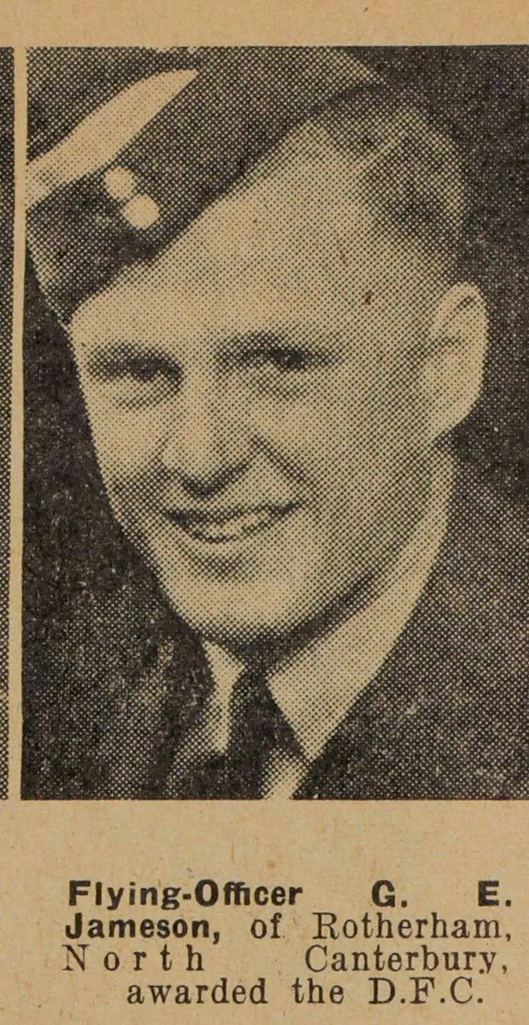 Image: Flying-Officer G. E. Jameson, of Rotherham, North Canterbury, awarded the D.F.C.