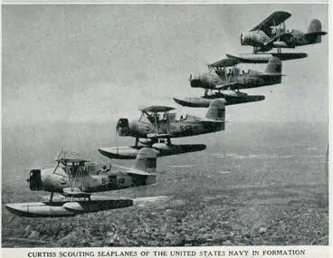 Image: Curtiss scouting seaplanes of the United States Navy in formation