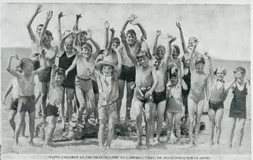 Image: Happy children at the health camp at Campbell's Bay, on Auckland's North Shore
