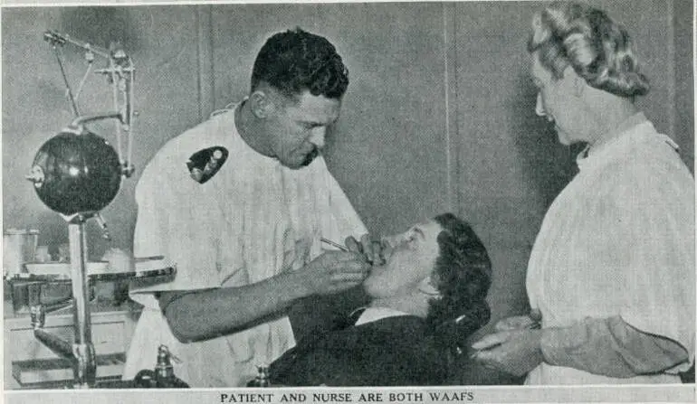 Image: Patient and nurse are both W.A.A.F.s.