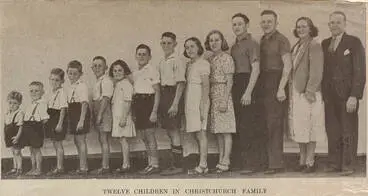 Image: Twelve children in Christchurch family