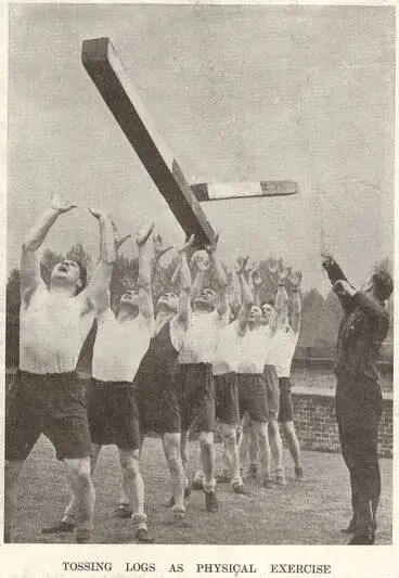 Image: Tossing logs as physical exercise