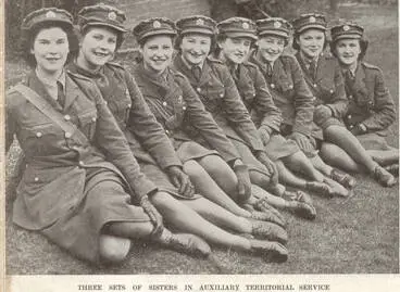 Image: Three sets of sisters in auxiliary territorial service