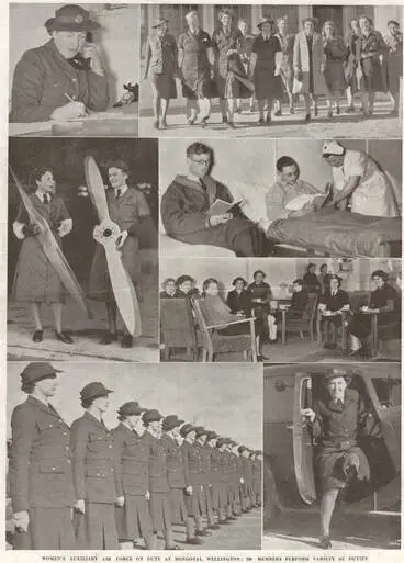 Image: Women's Auxiliary Air Force on duty at Rongotai, Wellington: 200 members perform variety of duties