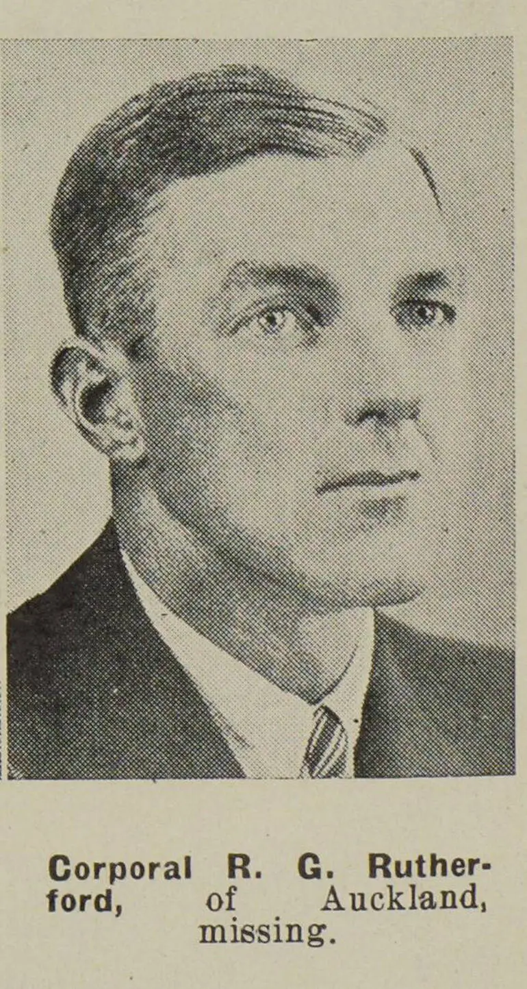 Image: Corporal R. G. Rutherford, of Auckland, missing