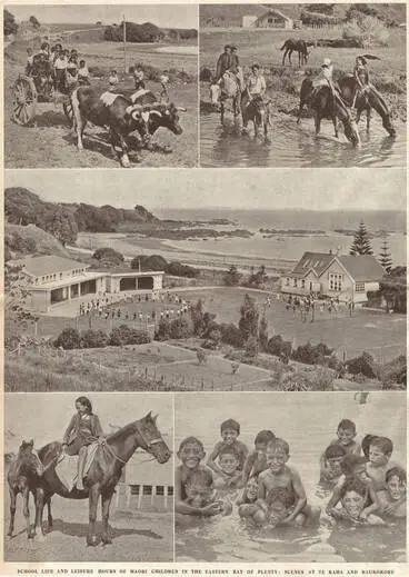Image: School life and leisure hours of Māori children in the Eastern Bay of Plenty: scenes at Te Kaha and Raukokore