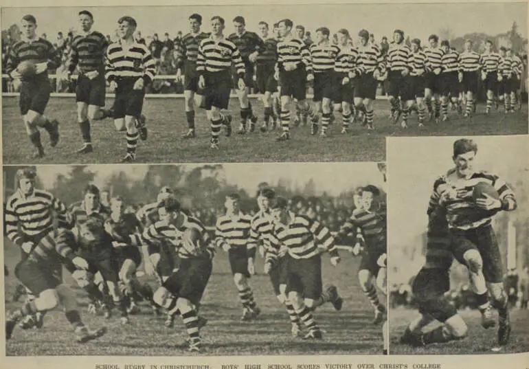 Image: School rugby in Christchurch: Boys' High School scores victory over Christ's College