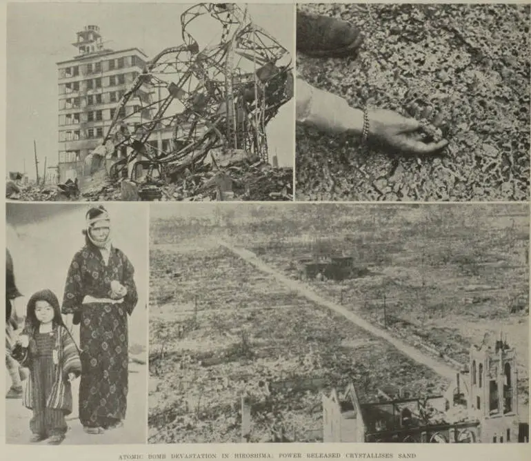 Image: Atomic bomb devastation in Hiroshima: power released crystallises sand