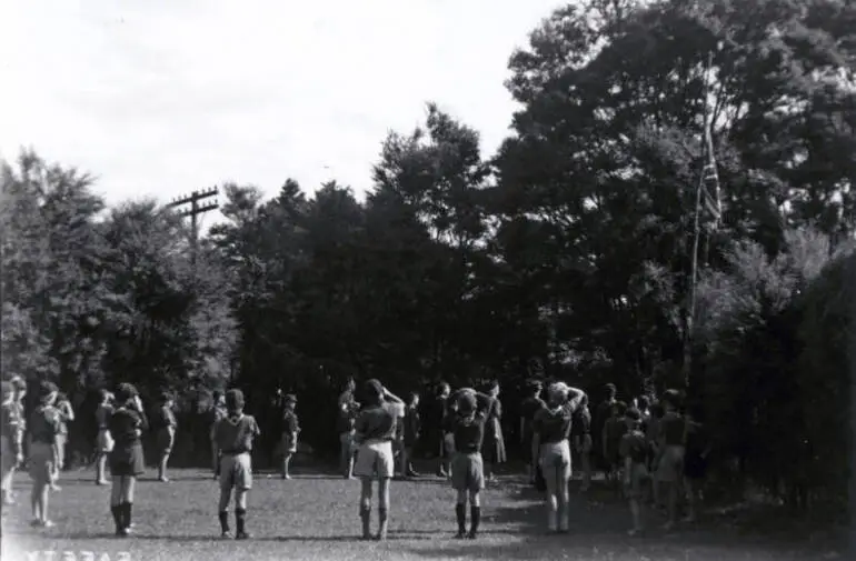 Image: Castor Bay Scout Group at Carey Park, Waitakere.