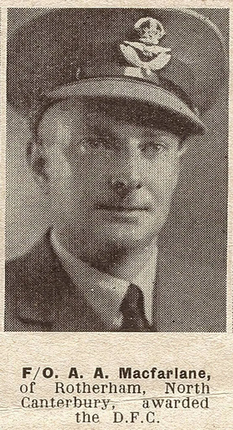 Image: Flying Officer A. A. Macfarlane, of Rotherham, North Canterbury, awarded the D. F. C.
