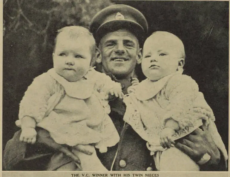 Image: The V.C. winner with his twin nieces