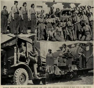 Image: Transport section of New Zealand Women's Auxiliary Army Corps: girls responsible for delivery of many types of army vehicle