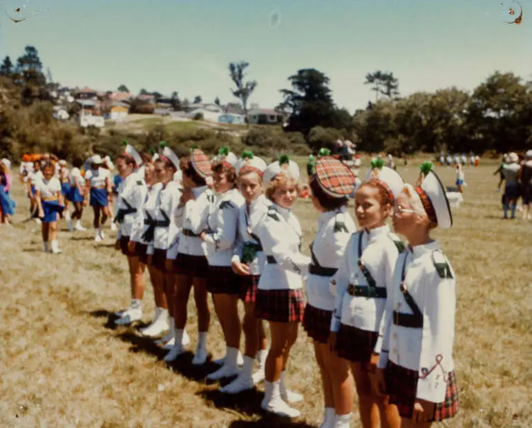 Image: North Shore Girls Marching Association team preparing to compete.