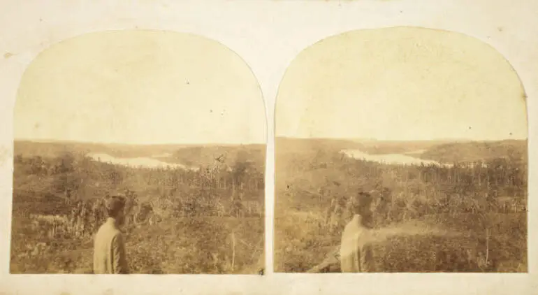 Image: Stereograph of an undulating landscape