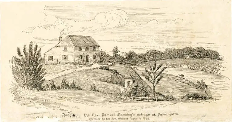 Image: Rangihu, Samuel Marsden's cottage at Parramatta, Sydney, 1836