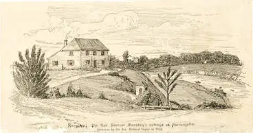 Rangihu, Samuel Marsden's cottage at Parramatta, Sydney, 1836 Image: Rangihu, Samuel Marsden's cottage at Parramatta, Sydney, 1836
