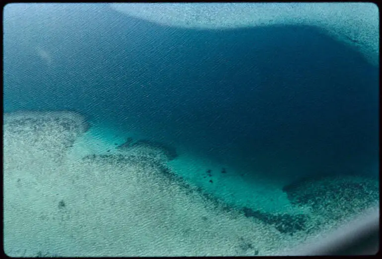 Image: Aerial view of coral reef, 1971